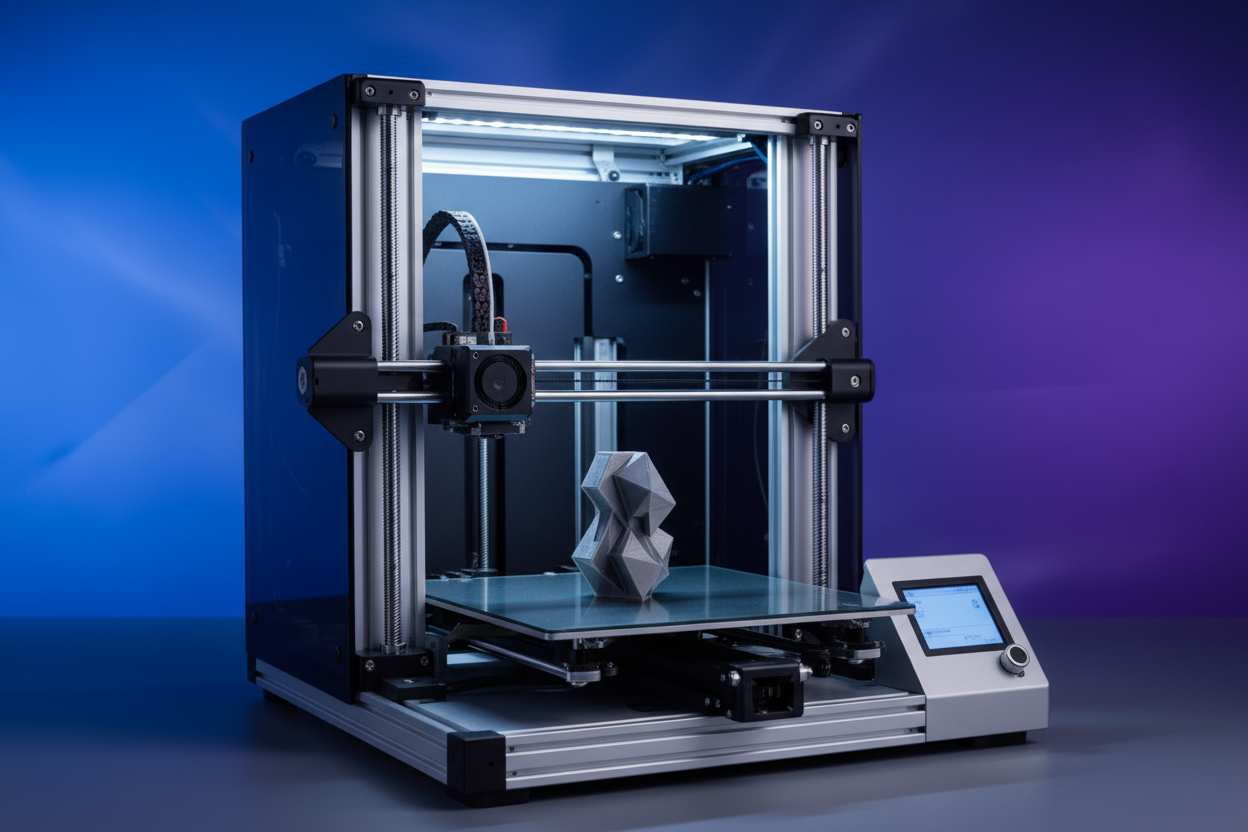 3d printer with a colored background